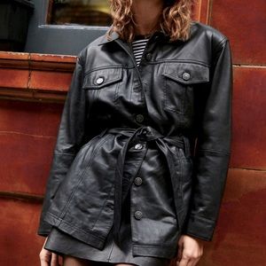 Nasty Gal real leather waist jacket